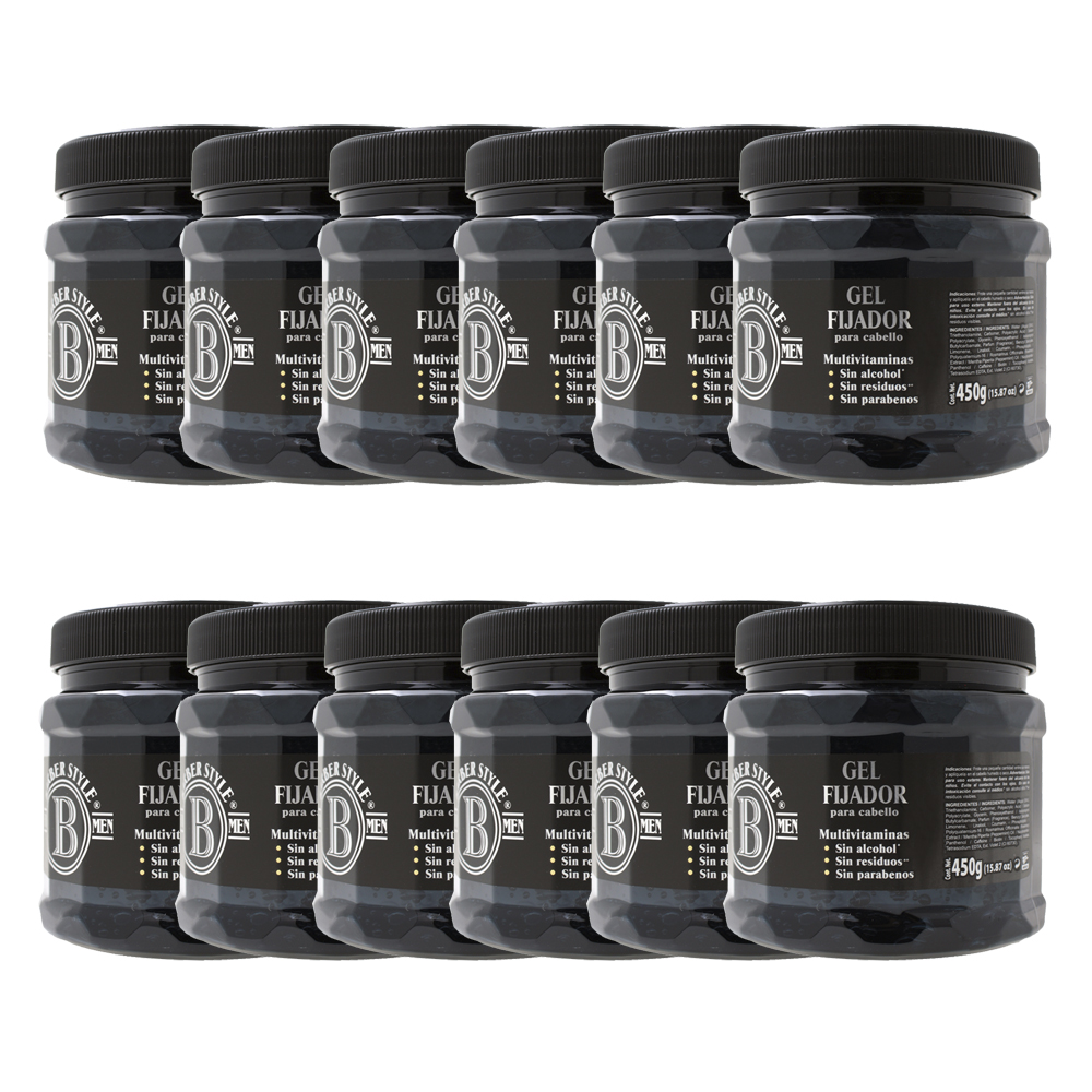 GEL PARA EL CABELLO 450GR (BARBER STYLE CAJA 12PZ)
