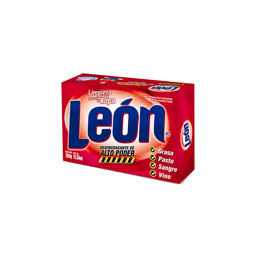 CAJA JABÓN LEÓN ALTO PODER ROJO 350GR (20PZ) CJA350