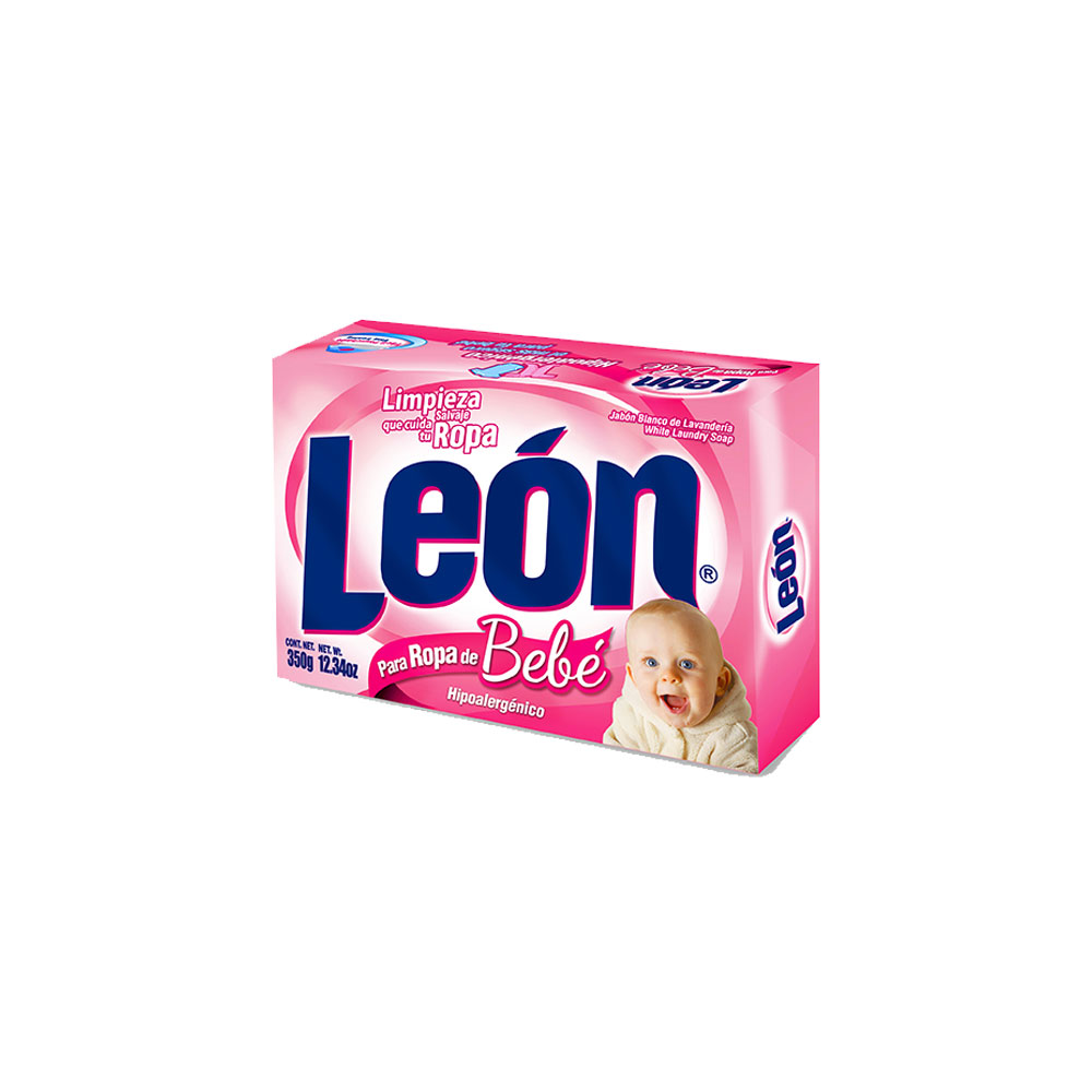 CAJA JABÓN LEÓN BEBÉ ROSA 350GR (20PZ) CJB350