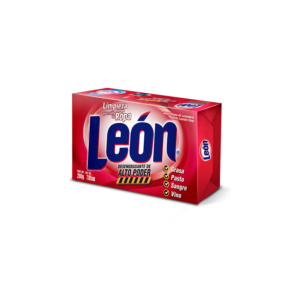 CAJA JABÓN LEÓN ALTO PODER ROJO 200GR (40PZ) CJA200