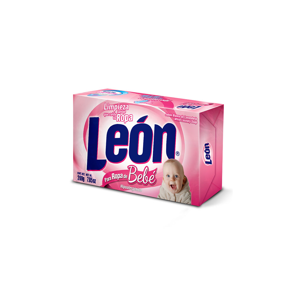 CAJA JABÓN LEÓN BEBÉ ROSA 200GR (40PZ) CJB200