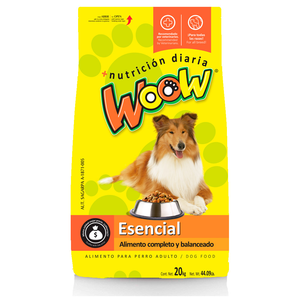 ALIMENTO PARA PERROS ESENCIAL 20KG WOOW WE20