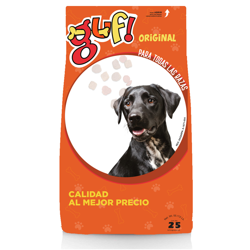 ALIMENTO PARA PERROS GUF OFICIAL 25KG WOOW GO25