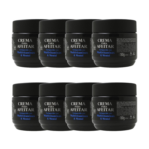[B08DHMK52W] CREMA PARA AFEITAR 180GR BARBER STYLE (CAJA 8PZ)
